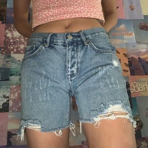 Acid Wash distressed Bermuda Shorts